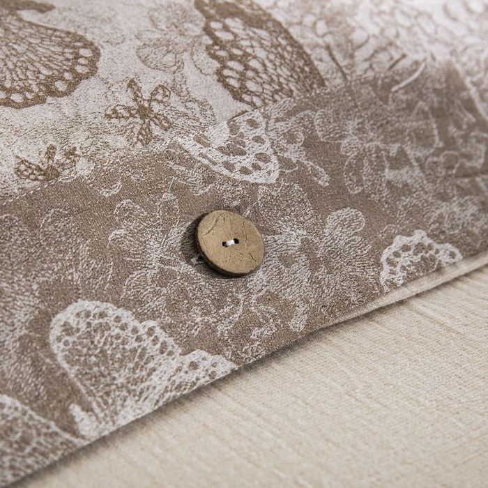 91家纺网 家纺一手货源 找家纺 （总）双层纱家居 2025新款全棉纯棉色织提花纽扣款四件套-蝶恋