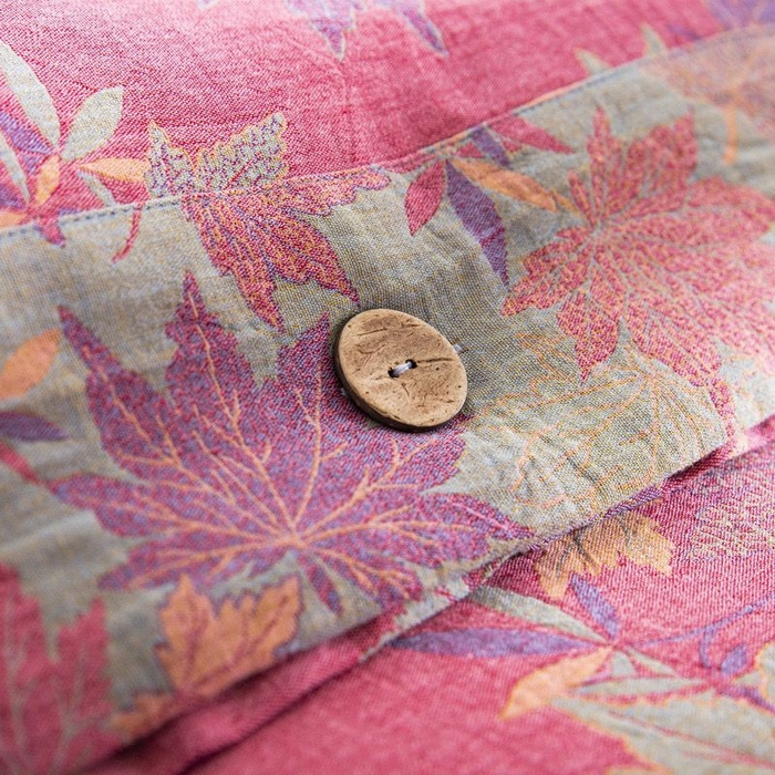 91家纺网 家纺一手货源 找家纺 （总）双层纱家居 2025新款全棉纯棉色织提花双层纱纽扣款四件套