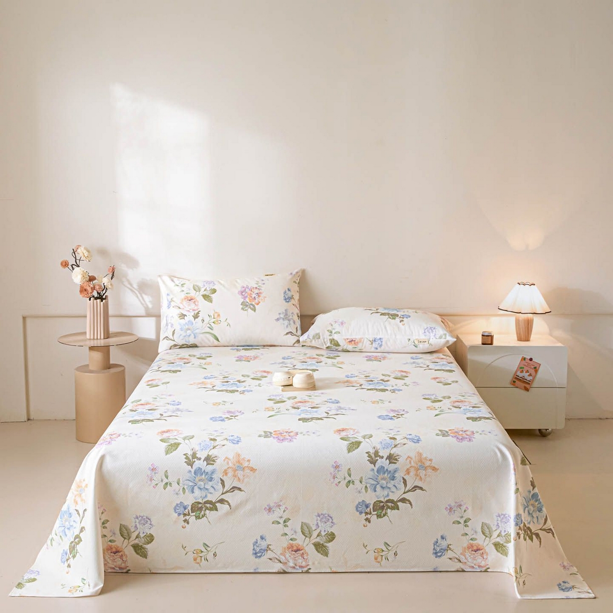 91家纺网 家纺一手货源 找家纺 涵宸家纺 2026新款全棉提花老粗布-单床单 床单-彩花语