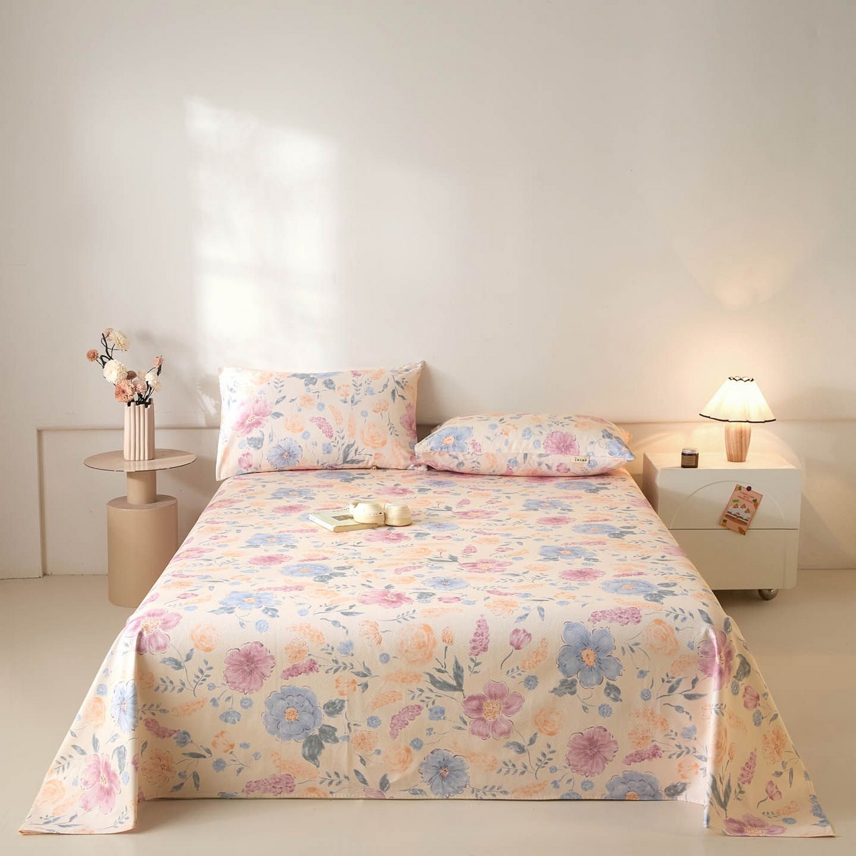 91家纺网 家纺一手货源 找家纺 涵宸家纺 2026新款全棉提花老粗布-单床单 床单-紫晴空