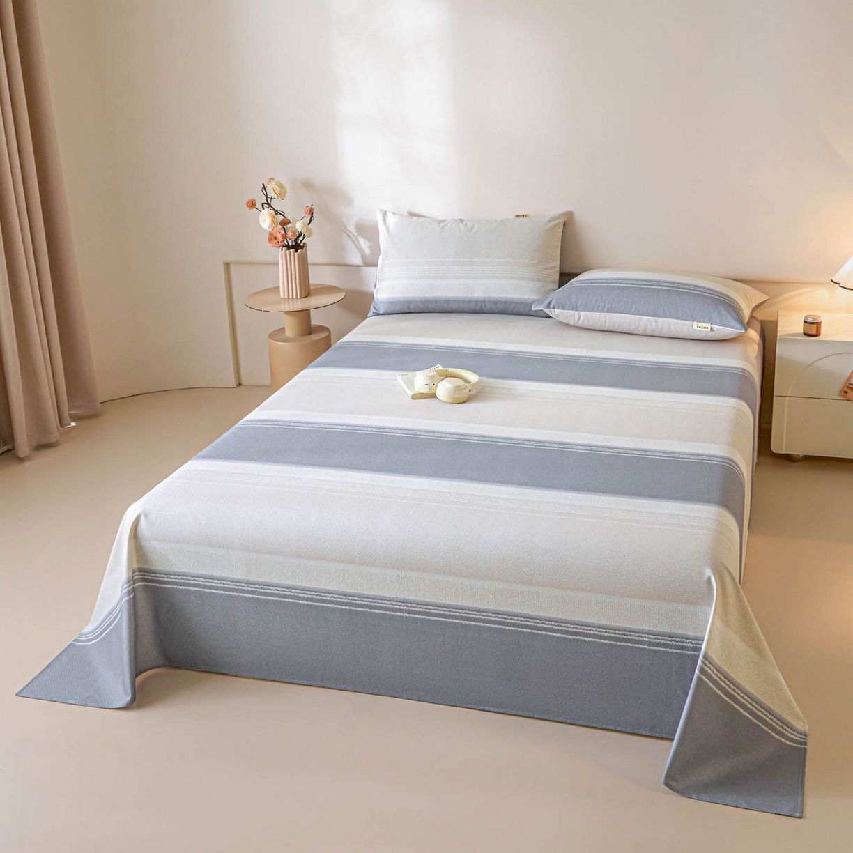 91家纺网 家纺一手货源 找家纺 涵宸家纺 2026新款全棉提花老粗布-单床单 床单-北欧风光