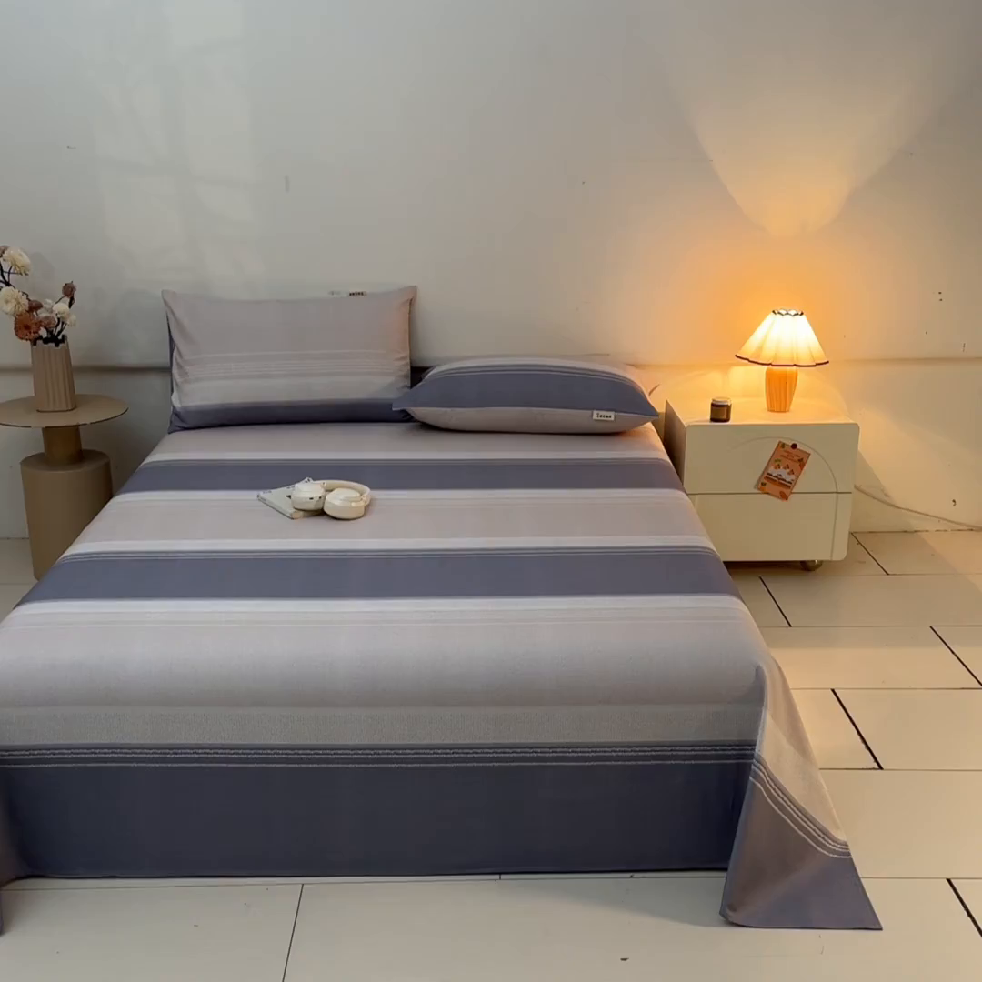 91家纺网 家纺一手货源 找家纺 涵宸家纺 2026新款全棉提花老粗布-单床单 床单-北欧风光