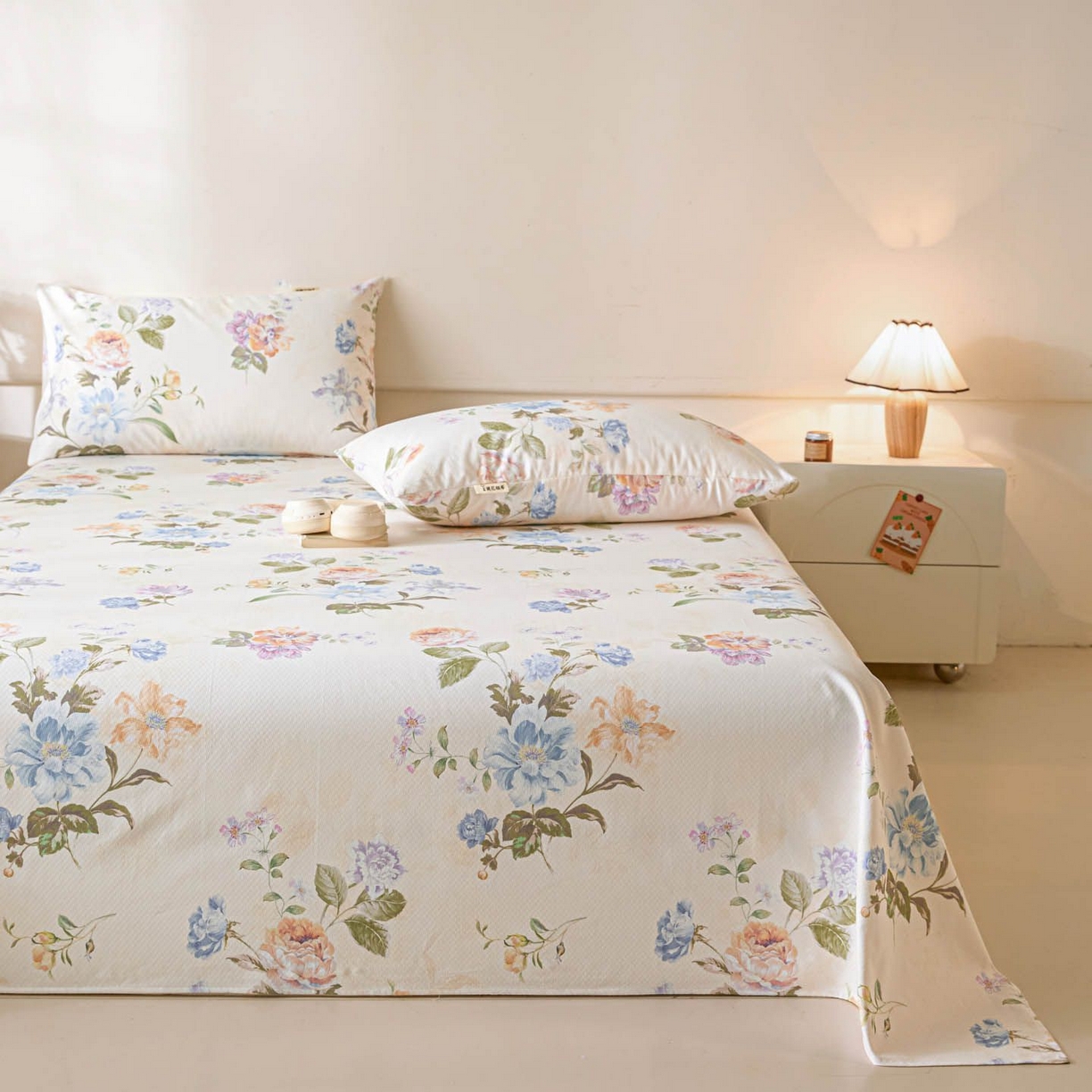 91家纺网 家纺一手货源 找家纺 涵宸家纺 2026新款全棉提花老粗布-单床单 床单-彩花语