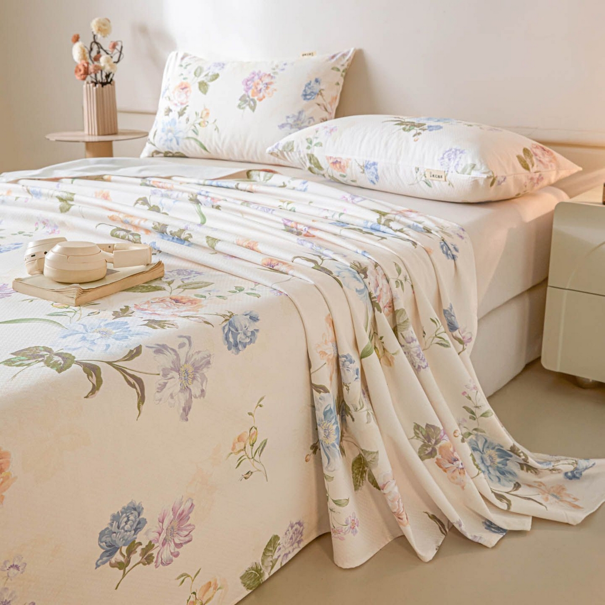 91家纺网 家纺一手货源 找家纺 涵宸家纺 2026新款全棉提花老粗布-单床单 床单-彩花语