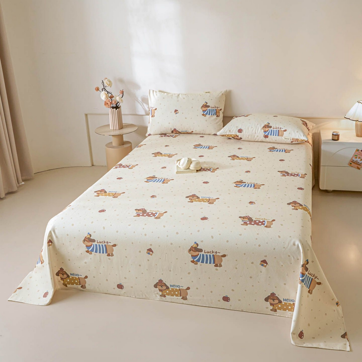 91家纺网 家纺一手货源 找家纺 涵宸家纺 2026新款全棉提花老粗布-单床单 床单-彩运