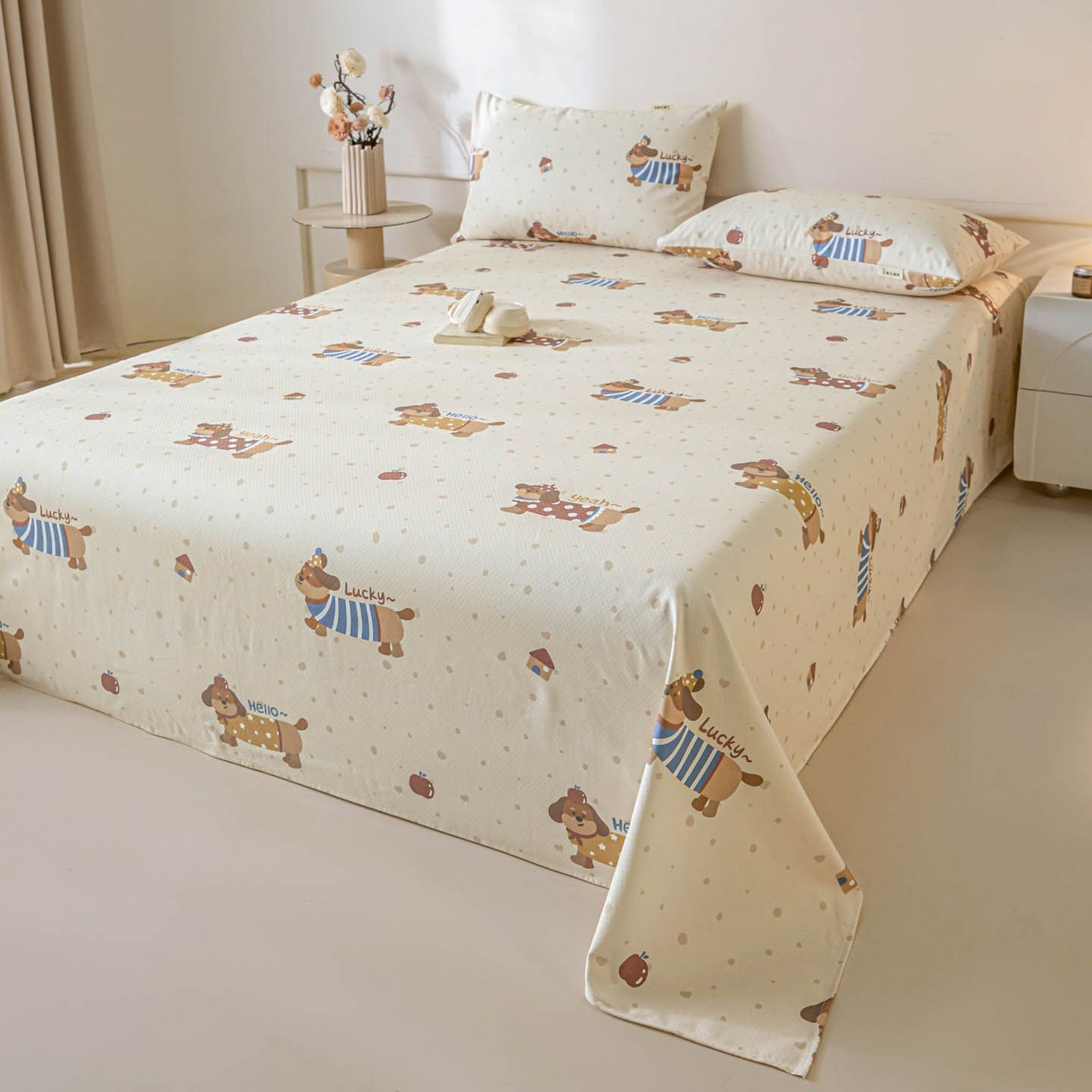 91家纺网 家纺一手货源 找家纺 涵宸家纺 2026新款全棉提花老粗布-单床单 床单-彩运