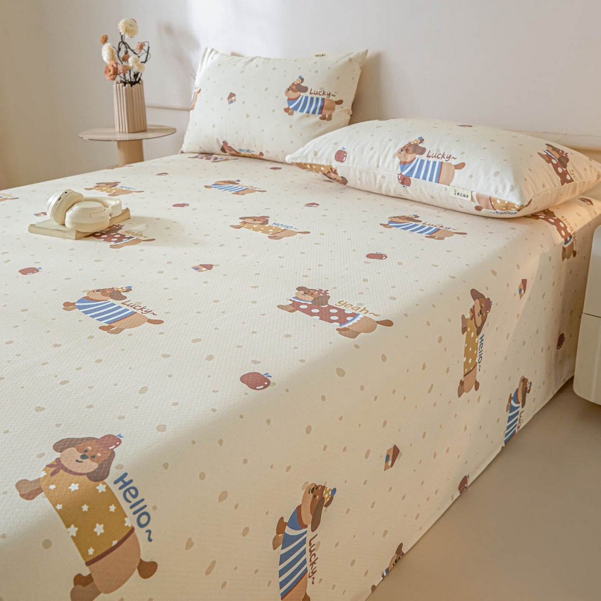 91家纺网 家纺一手货源 找家纺 涵宸家纺 2026新款全棉提花老粗布-单床单 床单-彩运