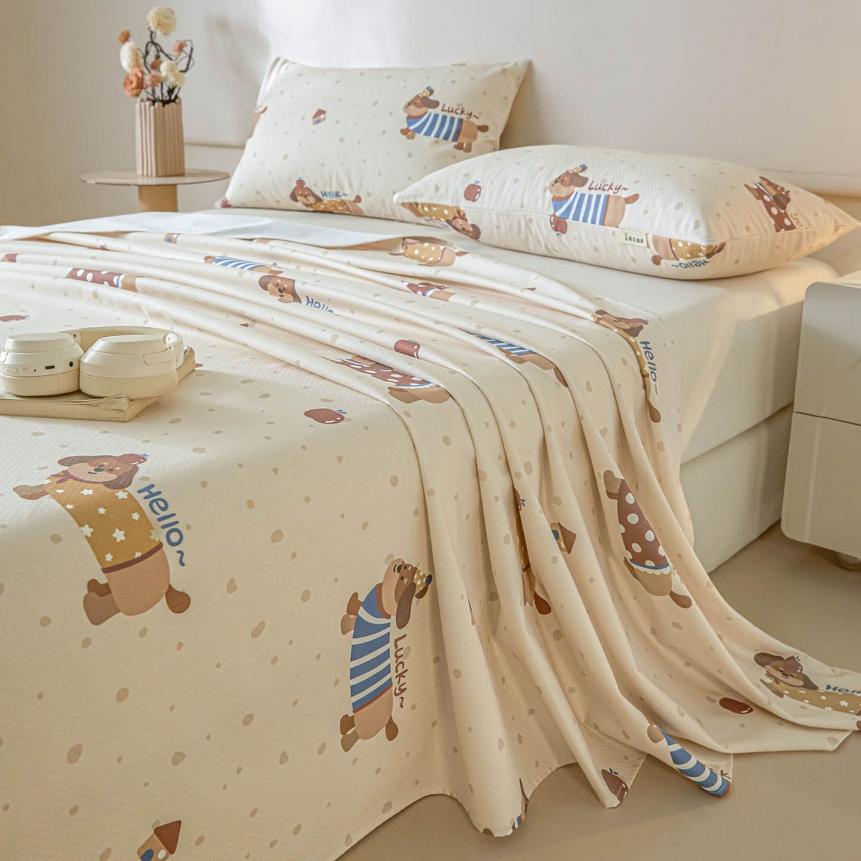 91家纺网 家纺一手货源 找家纺 涵宸家纺 2026新款全棉提花老粗布-单床单 床单-彩运