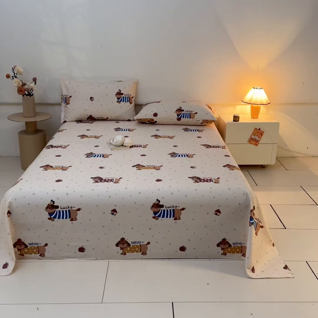 91家纺网 家纺一手货源 找家纺 涵宸家纺 2026新款全棉提花老粗布-单床单 床单-彩运