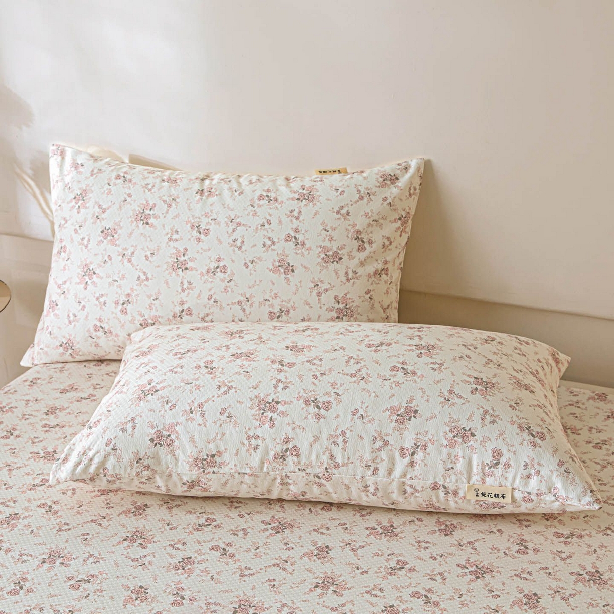 91家纺网 家纺一手货源 找家纺 涵宸家纺 2026新款全棉提花老粗布-单床单 床单-粉色恋人