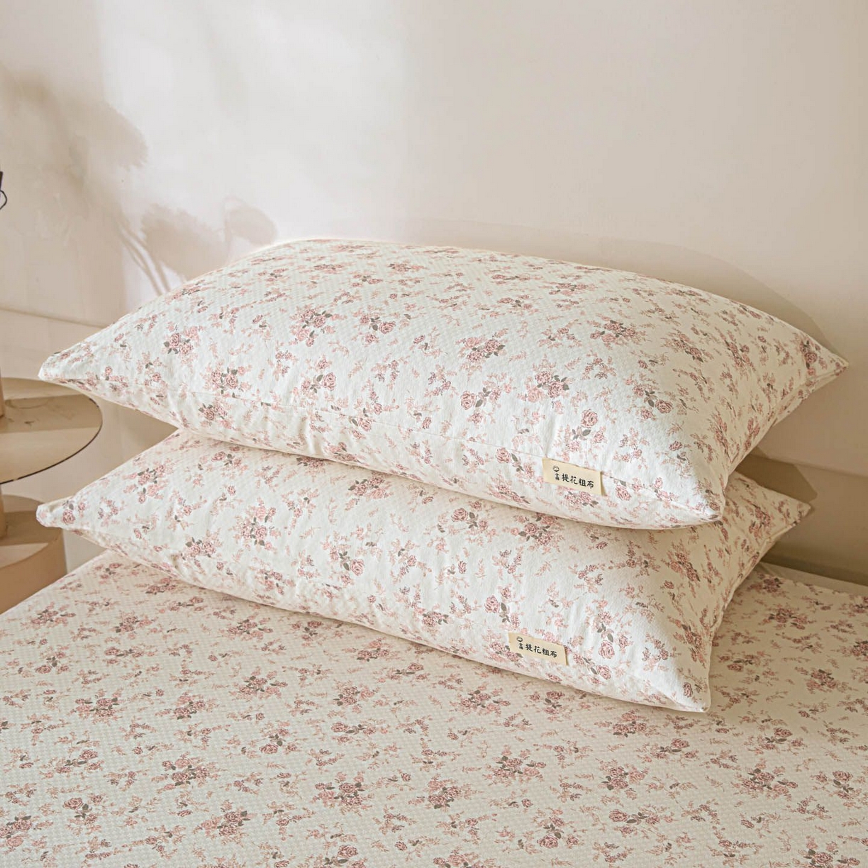 91家纺网 家纺一手货源 找家纺 涵宸家纺 2026新款全棉提花老粗布-单床单 床单-粉色恋人