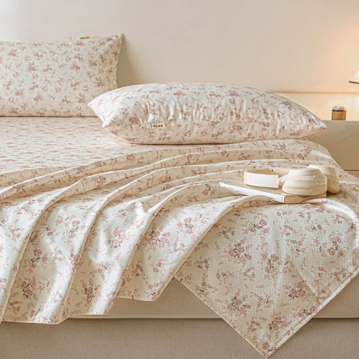 91家纺网 家纺一手货源 找家纺 涵宸家纺 2026新款全棉提花老粗布-单床单 床单-粉色恋人