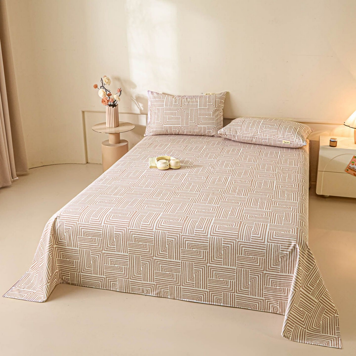 91家纺网 家纺一手货源 找家纺 涵宸家纺 2026新款全棉提花老粗布-单床单 床单-格序