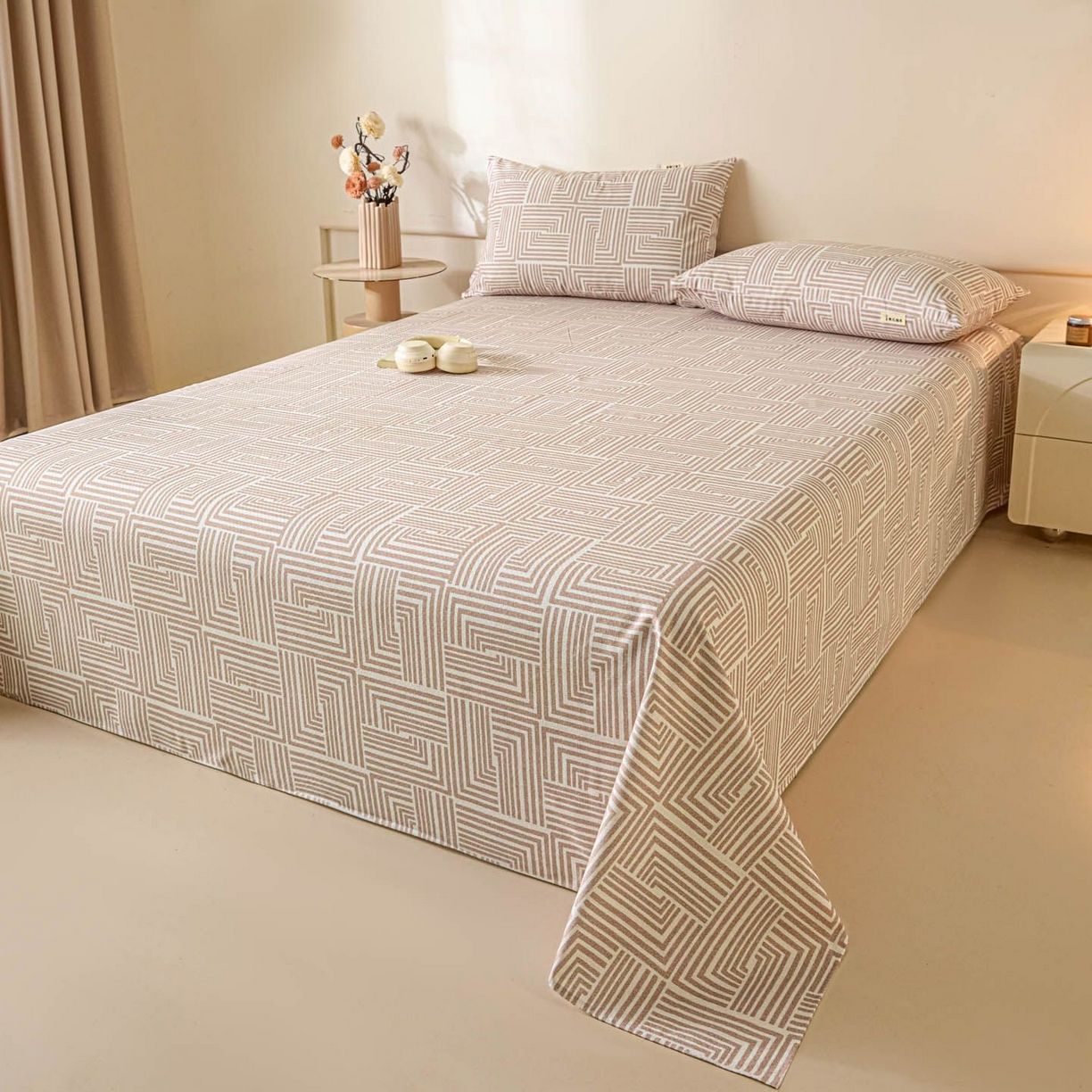 91家纺网 家纺一手货源 找家纺 涵宸家纺 2026新款全棉提花老粗布-单床单 床单-格序