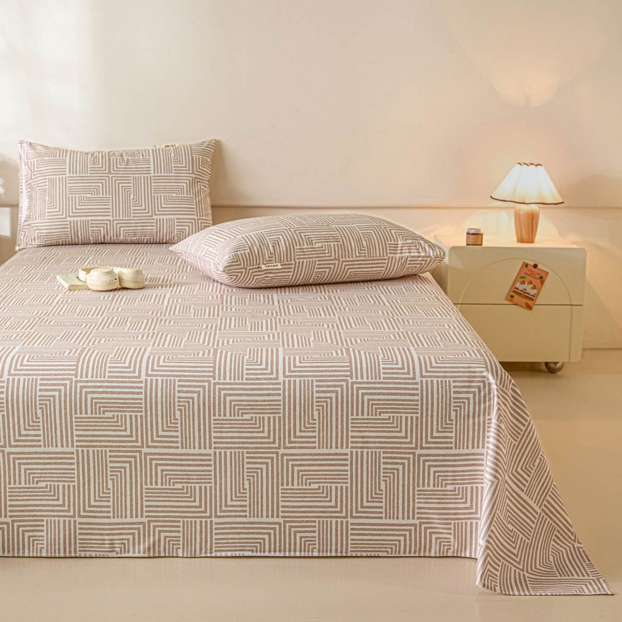 91家纺网 家纺一手货源 找家纺 涵宸家纺 2026新款全棉提花老粗布-单床单 床单-格序