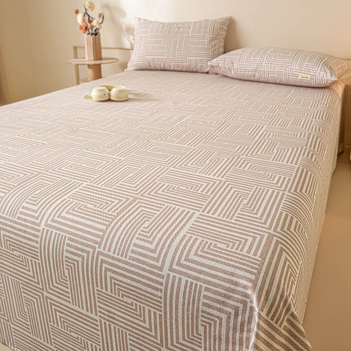 91家纺网 家纺一手货源 找家纺 涵宸家纺 2026新款全棉提花老粗布-单床单 床单-格序