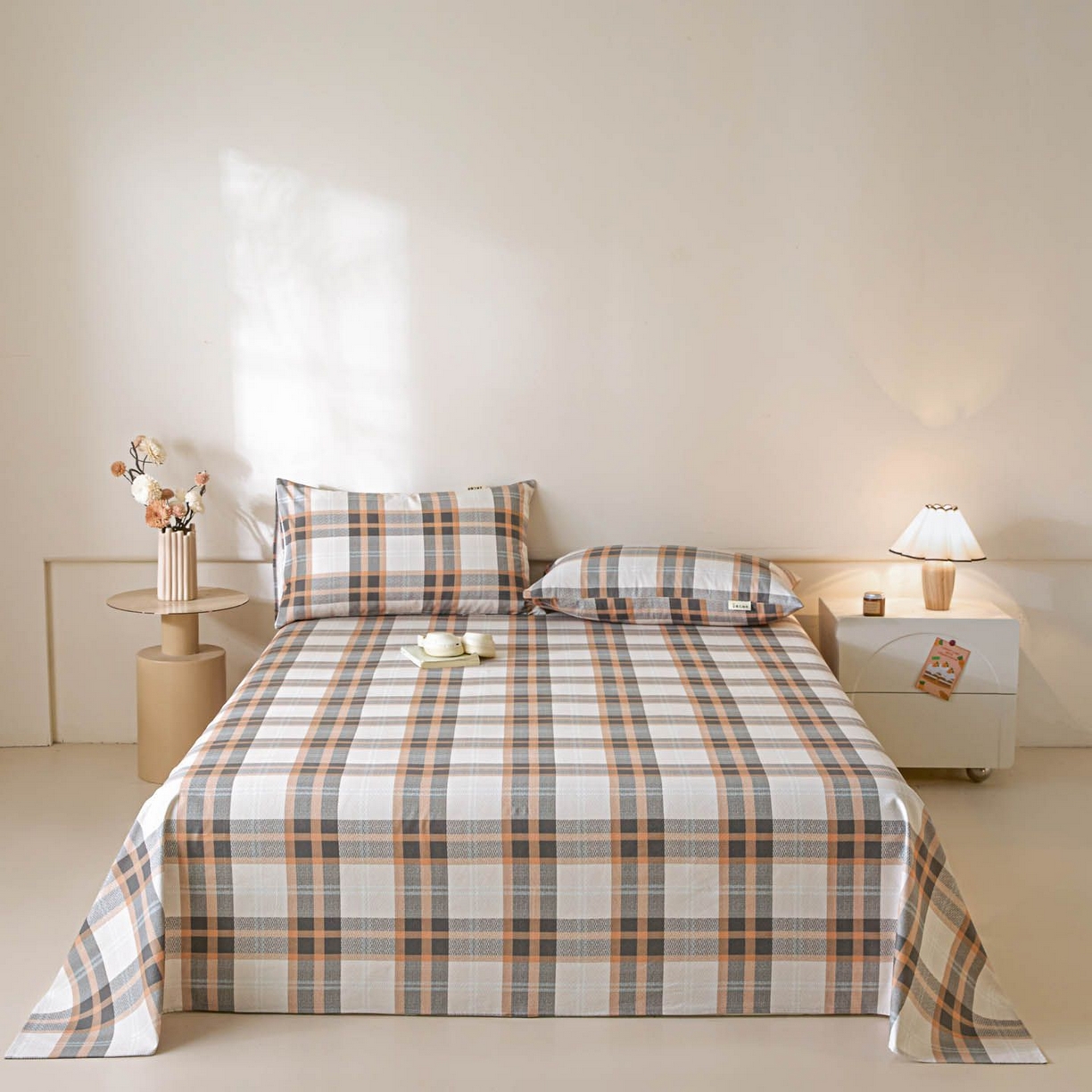 涵宸家纺 2026新款全棉提花老粗布-单床单 床单-光间筑