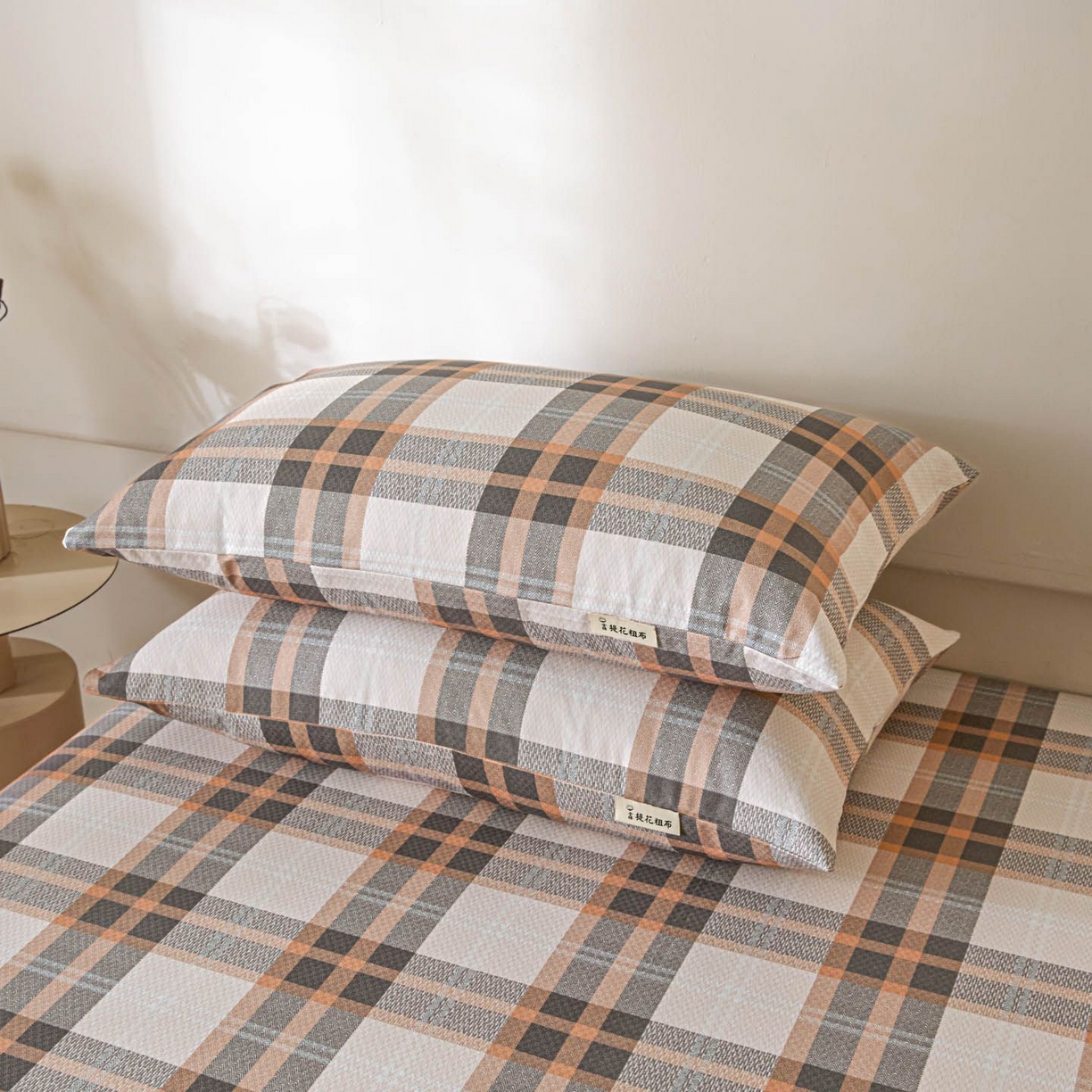 91家纺网 家纺一手货源 找家纺 涵宸家纺 2026新款全棉提花老粗布-单床单 床单-光间筑