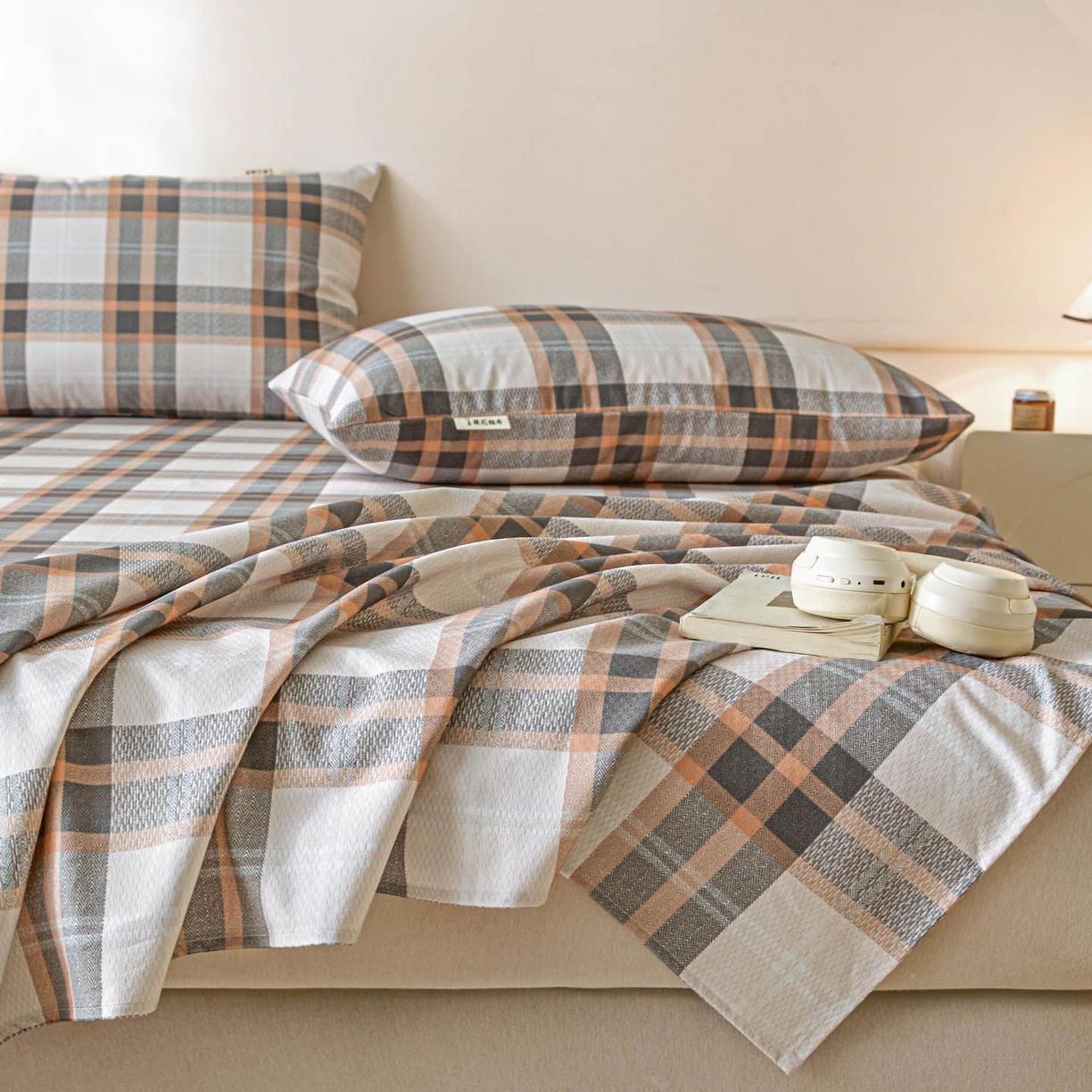 91家纺网 家纺一手货源 找家纺 涵宸家纺 2026新款全棉提花老粗布-单床单 床单-光间筑