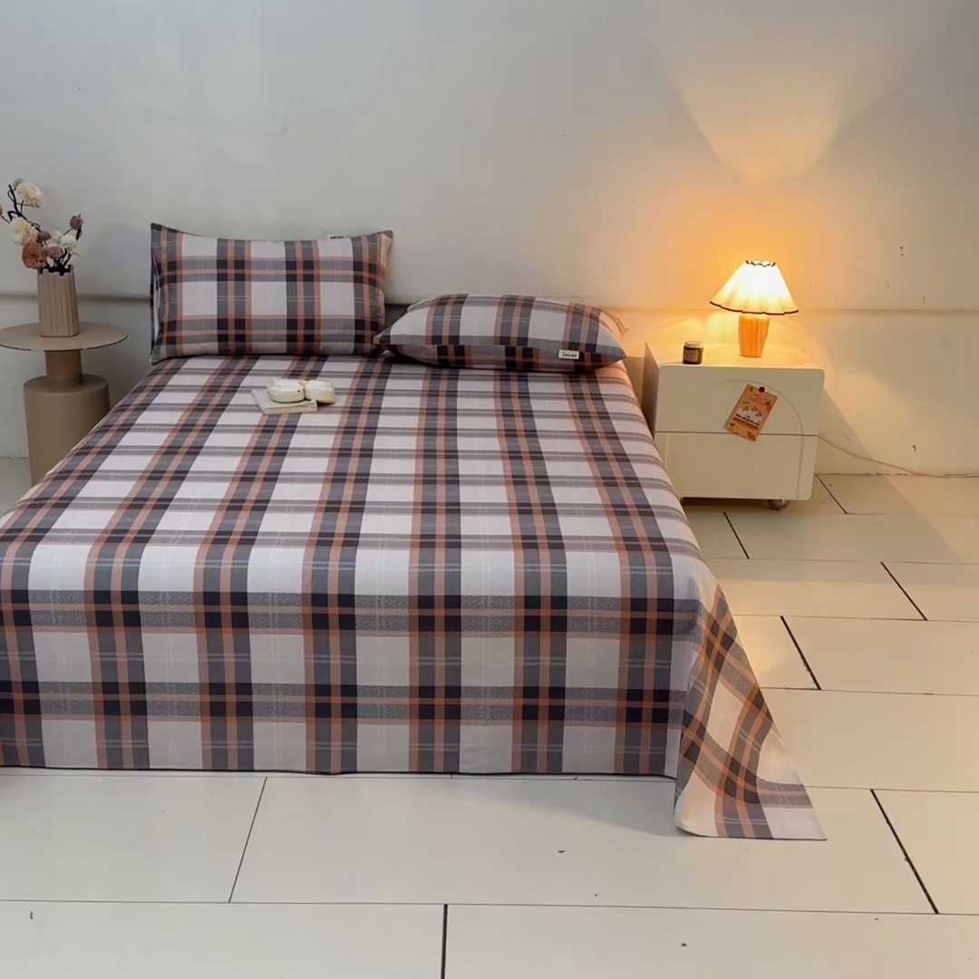 91家纺网 家纺一手货源 找家纺 涵宸家纺 2026新款全棉提花老粗布-单床单 床单-光间筑