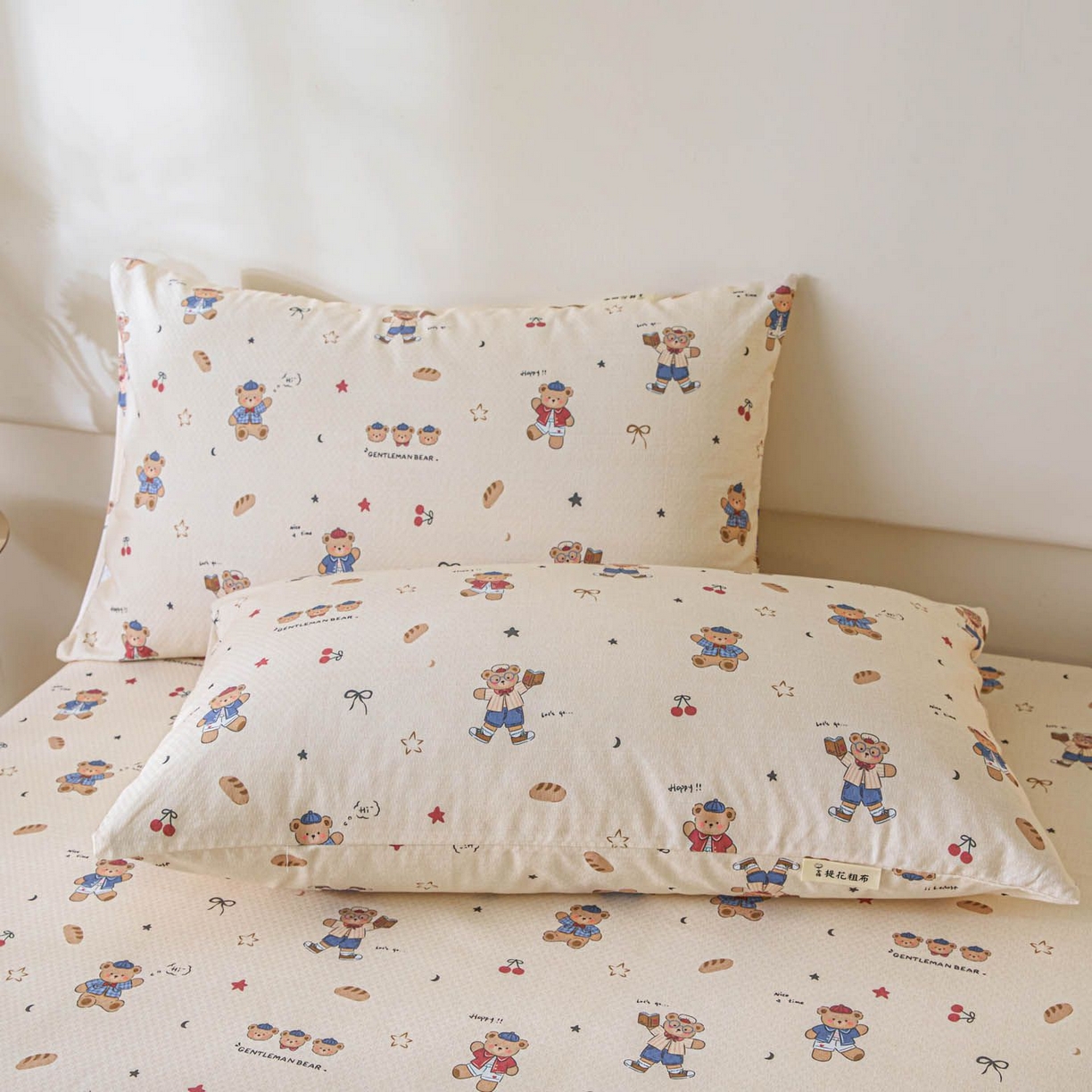 91家纺网 家纺一手货源 找家纺 涵宸家纺 2026新款全棉提花老粗布-单床单 床单-活力熊