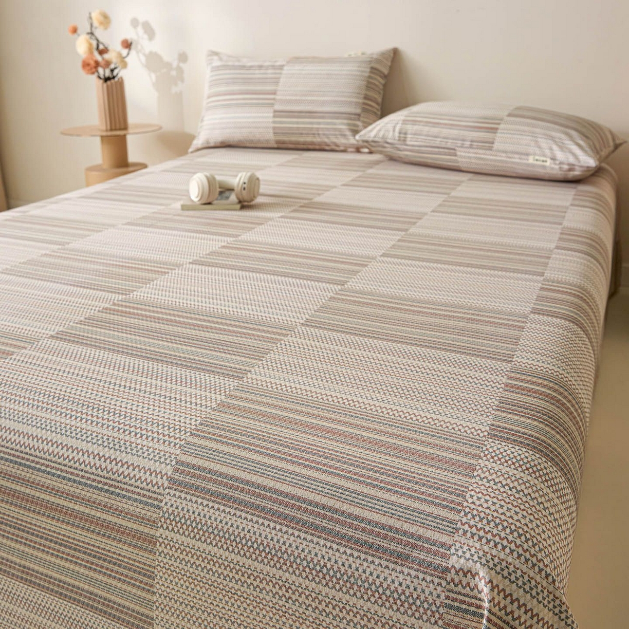 91家纺网 家纺一手货源 找家纺 涵宸家纺 2026新款全棉提花老粗布-单床单 床单-经纬格