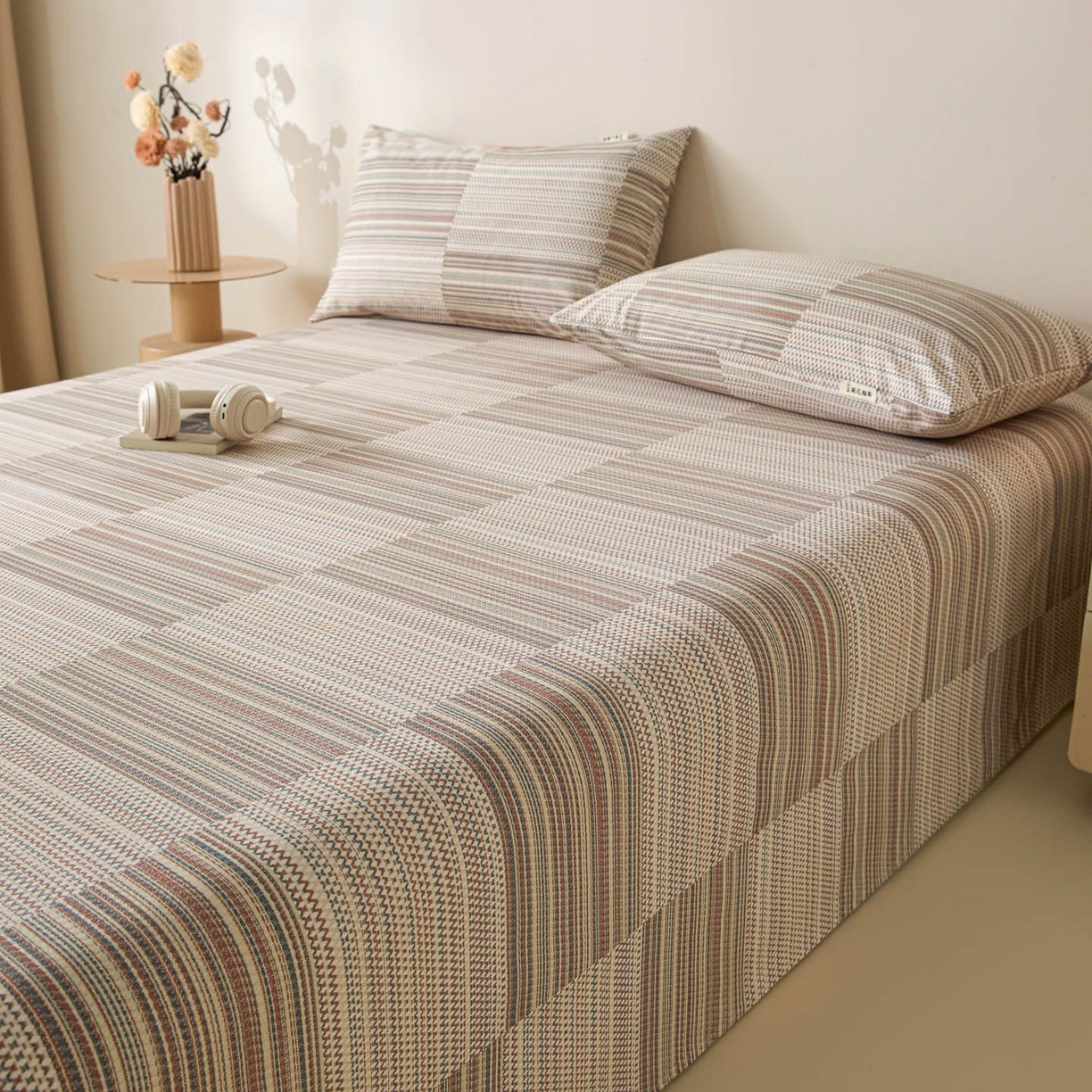 91家纺网 家纺一手货源 找家纺 涵宸家纺 2026新款全棉提花老粗布-单床单 床单-经纬格