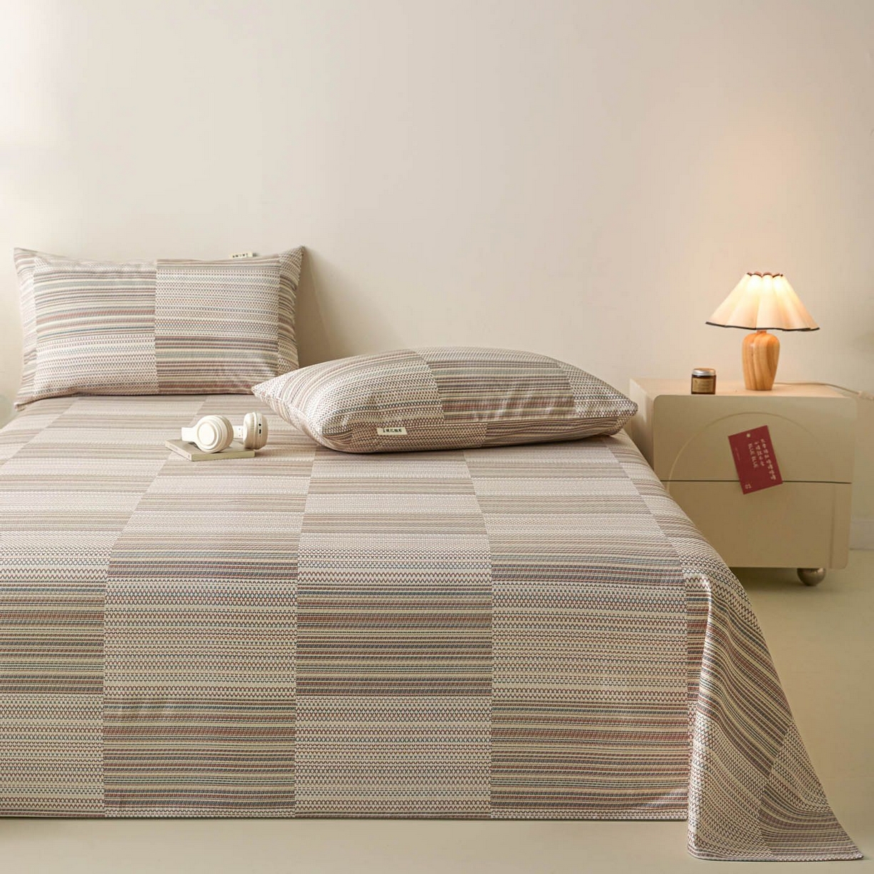 91家纺网 家纺一手货源 找家纺 涵宸家纺 2026新款全棉提花老粗布-单床单 床单-经纬格