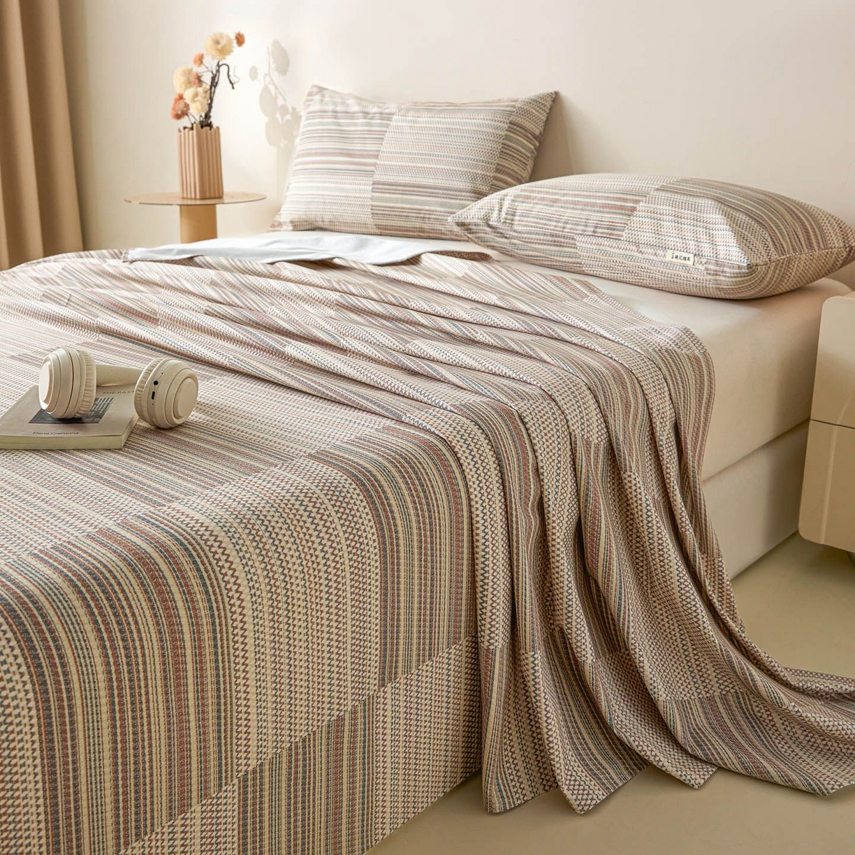 91家纺网 家纺一手货源 找家纺 涵宸家纺 2026新款全棉提花老粗布-单床单 床单-经纬格