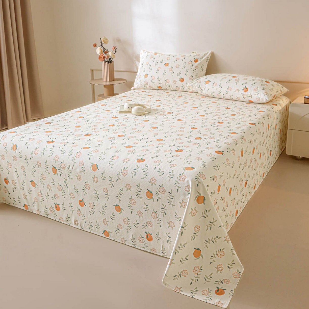 91家纺网 家纺一手货源 找家纺 涵宸家纺 2026新款全棉提花老粗布-单床单 床单-桔趣