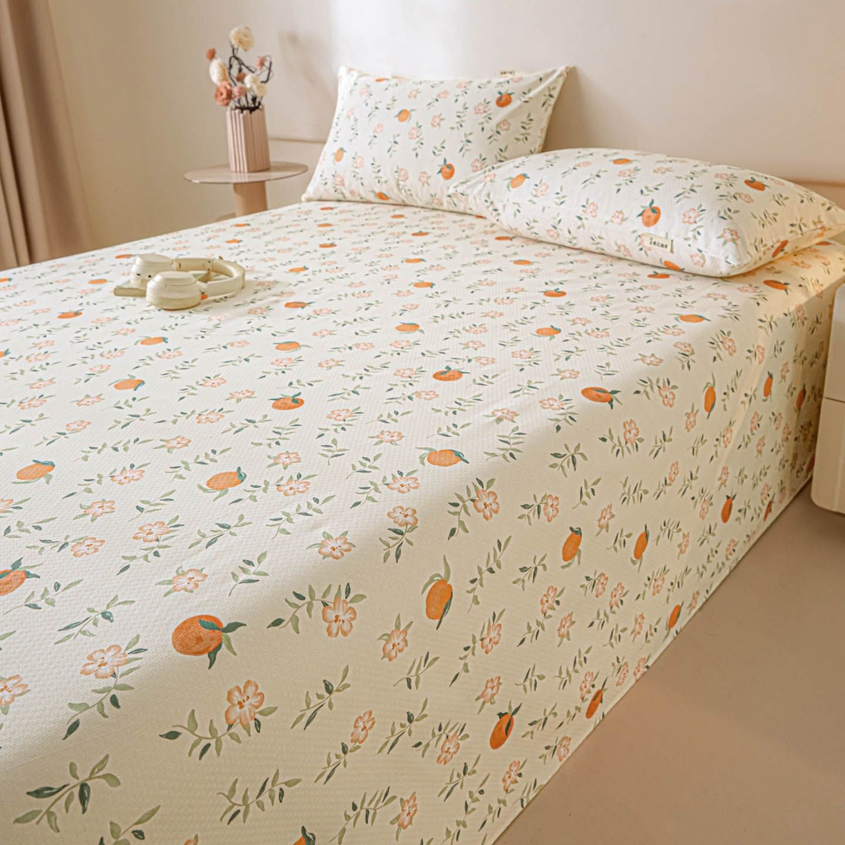 91家纺网 家纺一手货源 找家纺 涵宸家纺 2026新款全棉提花老粗布-单床单 床单-桔趣