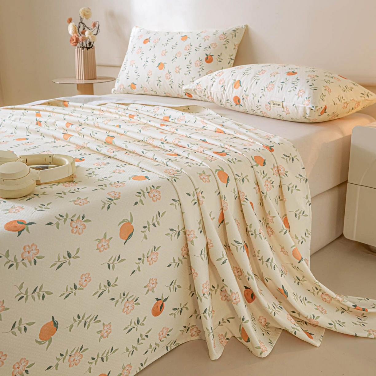 91家纺网 家纺一手货源 找家纺 涵宸家纺 2026新款全棉提花老粗布-单床单 床单-桔趣