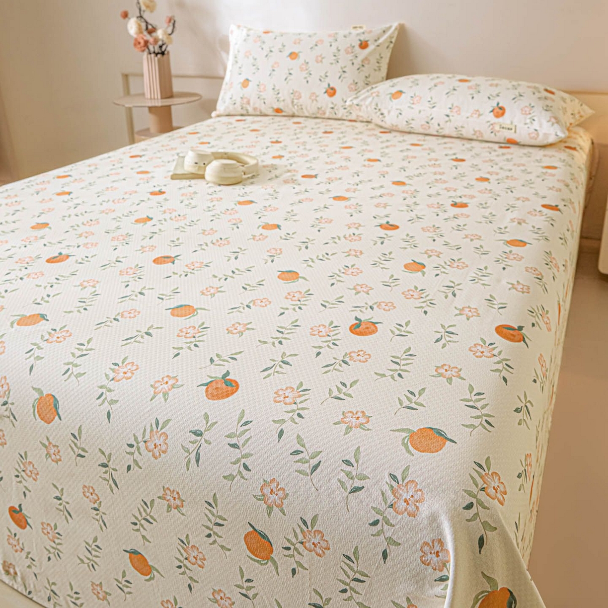 91家纺网 家纺一手货源 找家纺 涵宸家纺 2026新款全棉提花老粗布-单床单 床单-桔趣