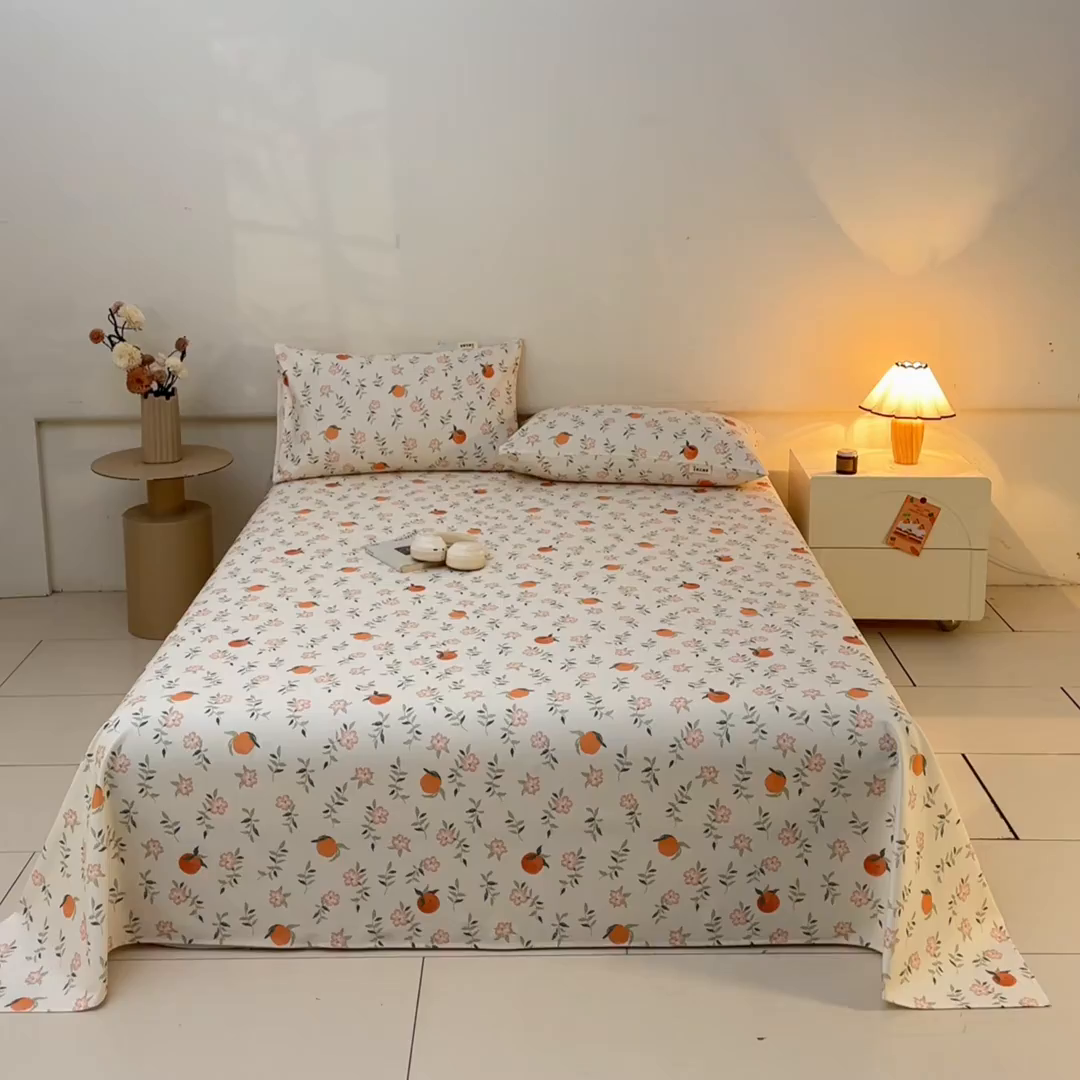 91家纺网 家纺一手货源 找家纺 涵宸家纺 2026新款全棉提花老粗布-单床单 床单-桔趣