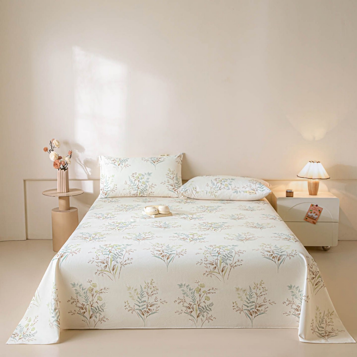 涵宸家纺 2026新款全棉提花老粗布-单床单 床单-绿意然