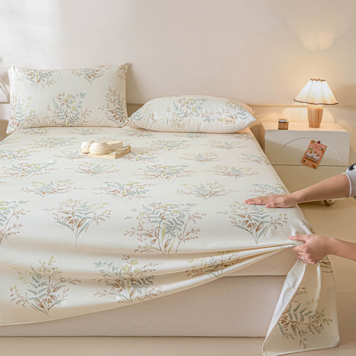 91家纺网 家纺一手货源 找家纺 涵宸家纺 2026新款全棉提花老粗布-单床单 床单-绿意然