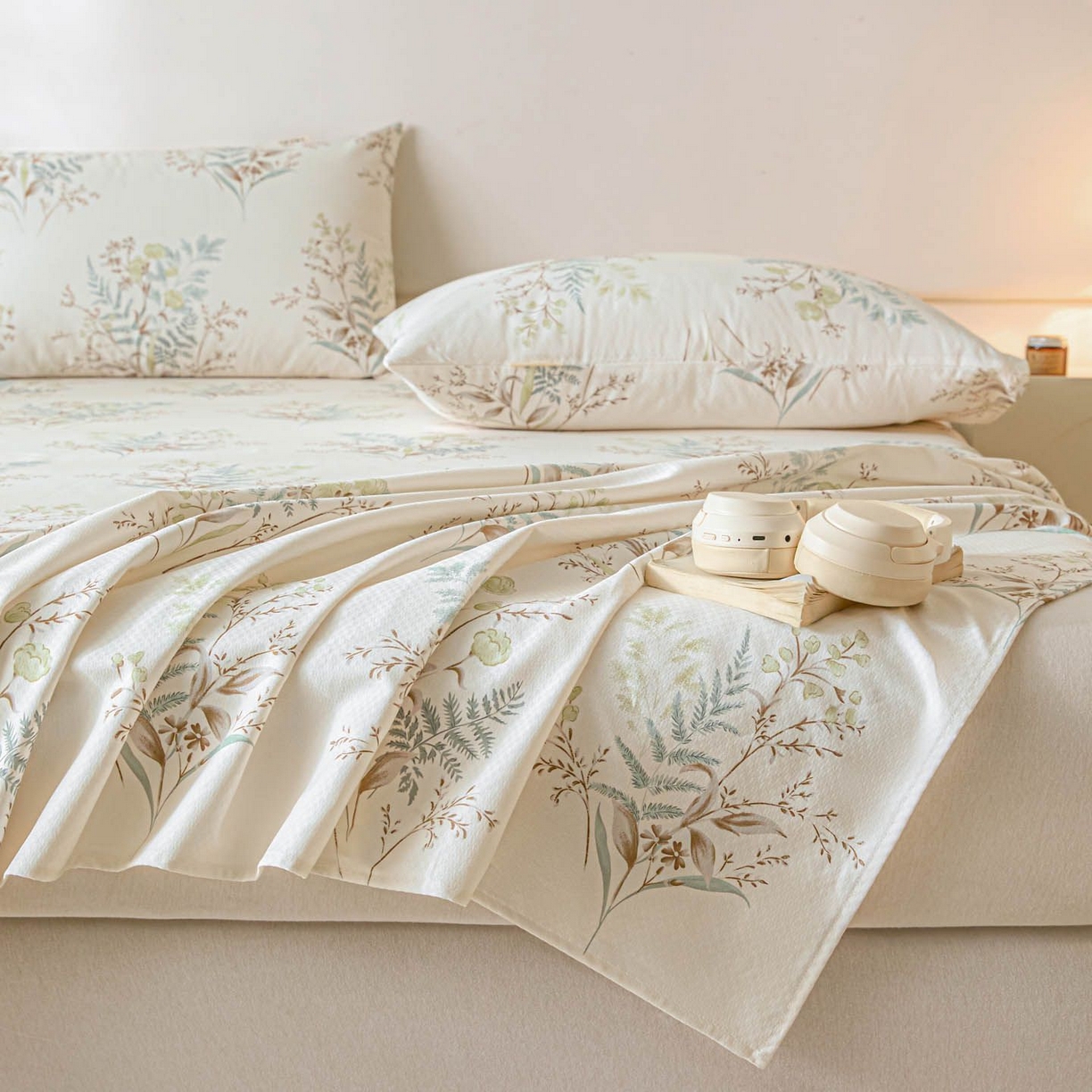 91家纺网 家纺一手货源 找家纺 涵宸家纺 2026新款全棉提花老粗布-单床单 床单-绿意然