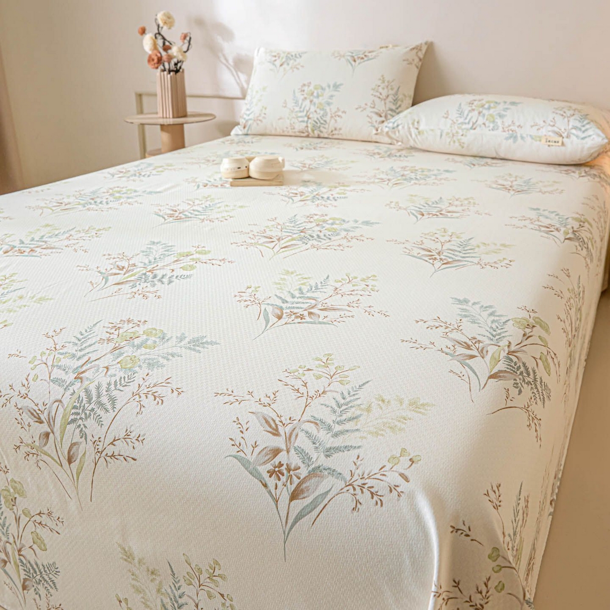 91家纺网 家纺一手货源 找家纺 涵宸家纺 2026新款全棉提花老粗布-单床单 床单-绿意然