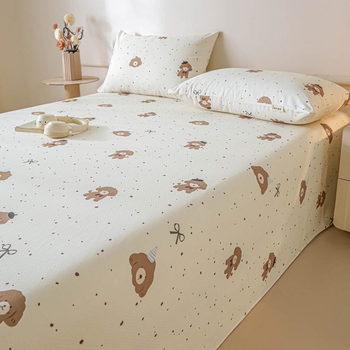 91家纺网 家纺一手货源 找家纺 涵宸家纺 2026新款全棉提花老粗布-单床单 床单-萌犬礼