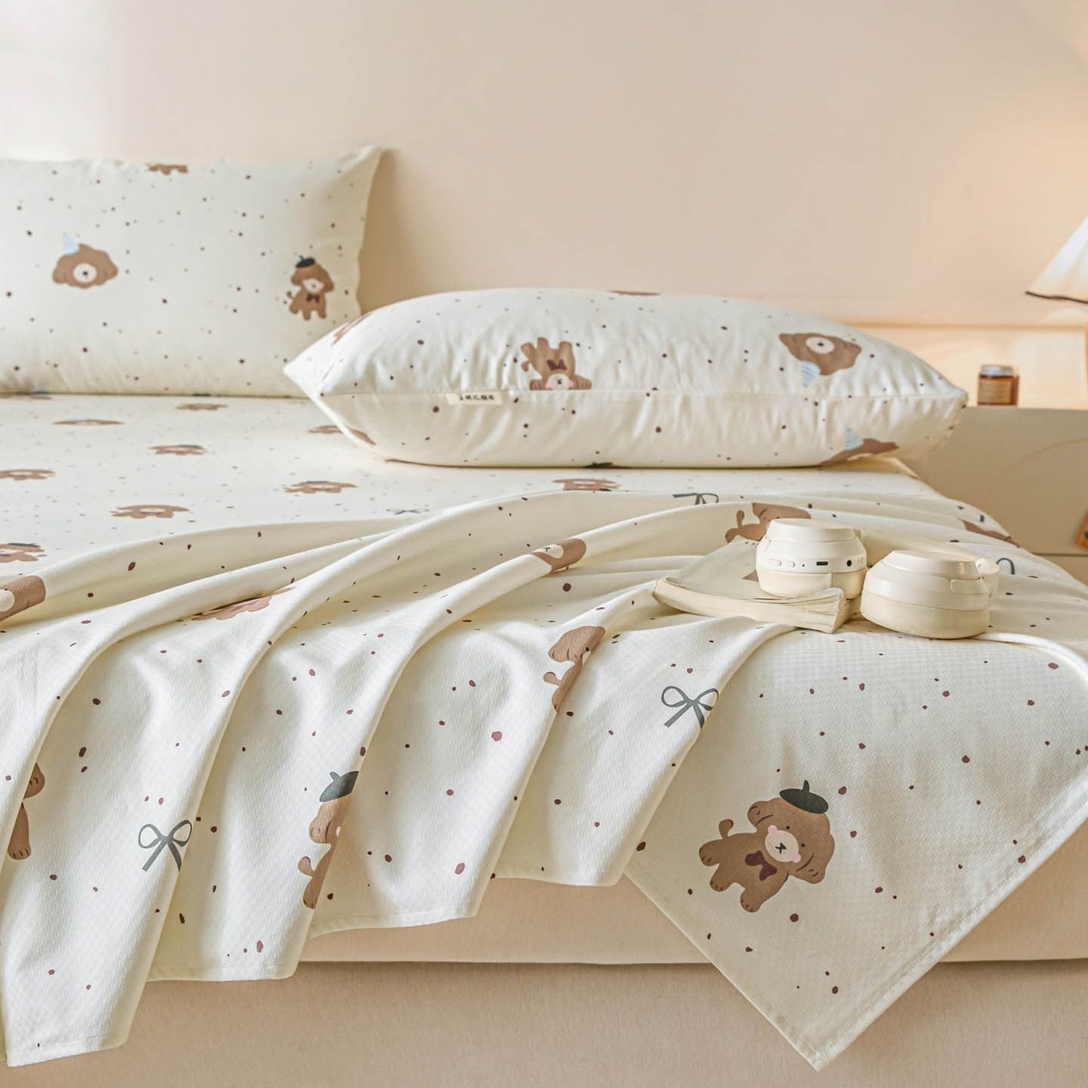 91家纺网 家纺一手货源 找家纺 涵宸家纺 2026新款全棉提花老粗布-单床单 床单-萌犬礼