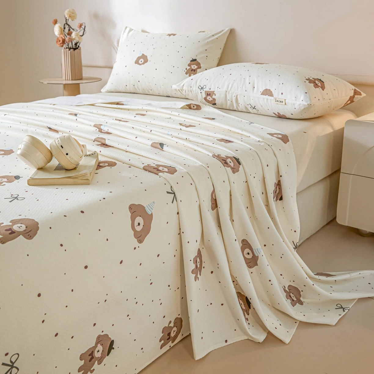 91家纺网 家纺一手货源 找家纺 涵宸家纺 2026新款全棉提花老粗布-单床单 床单-萌犬礼