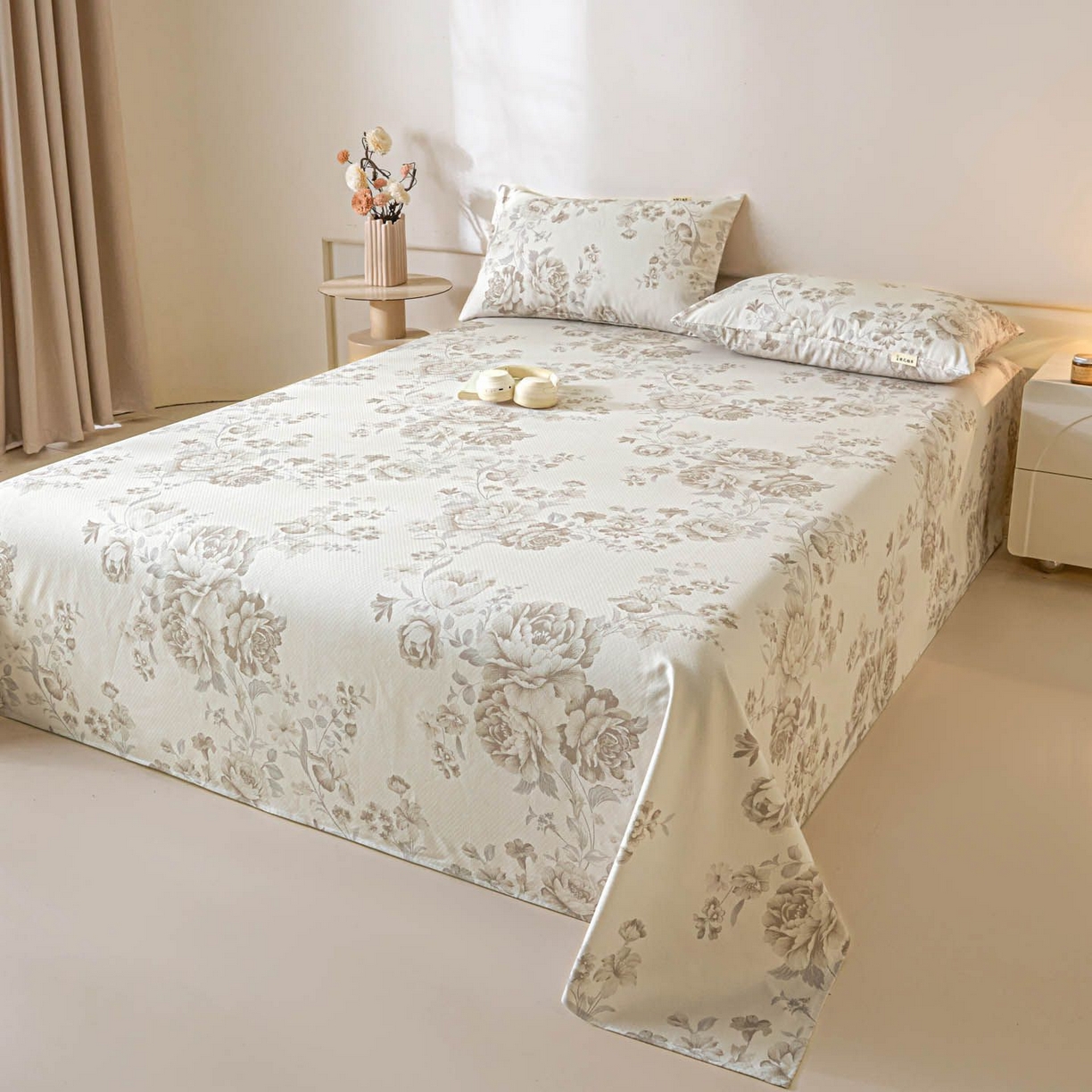 91家纺网 家纺一手货源 找家纺 涵宸家纺 2026新款全棉提花老粗布-单床单 床单-挪威花园