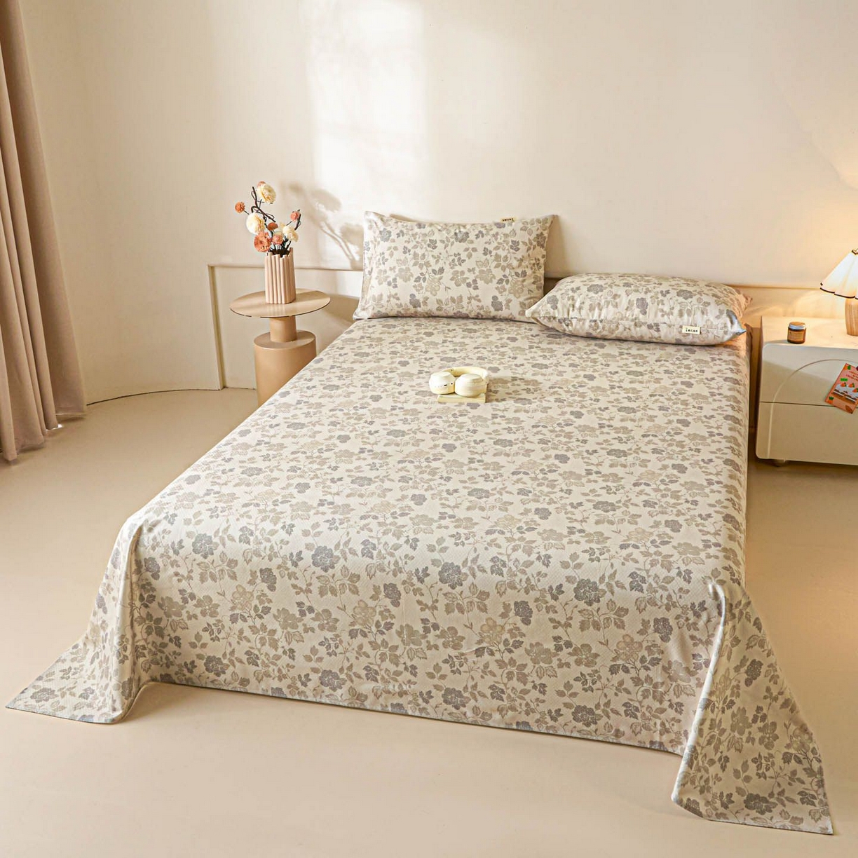 91家纺网 家纺一手货源 找家纺 涵宸家纺 2026新款全棉提花老粗布-单床单 床单-藤间花