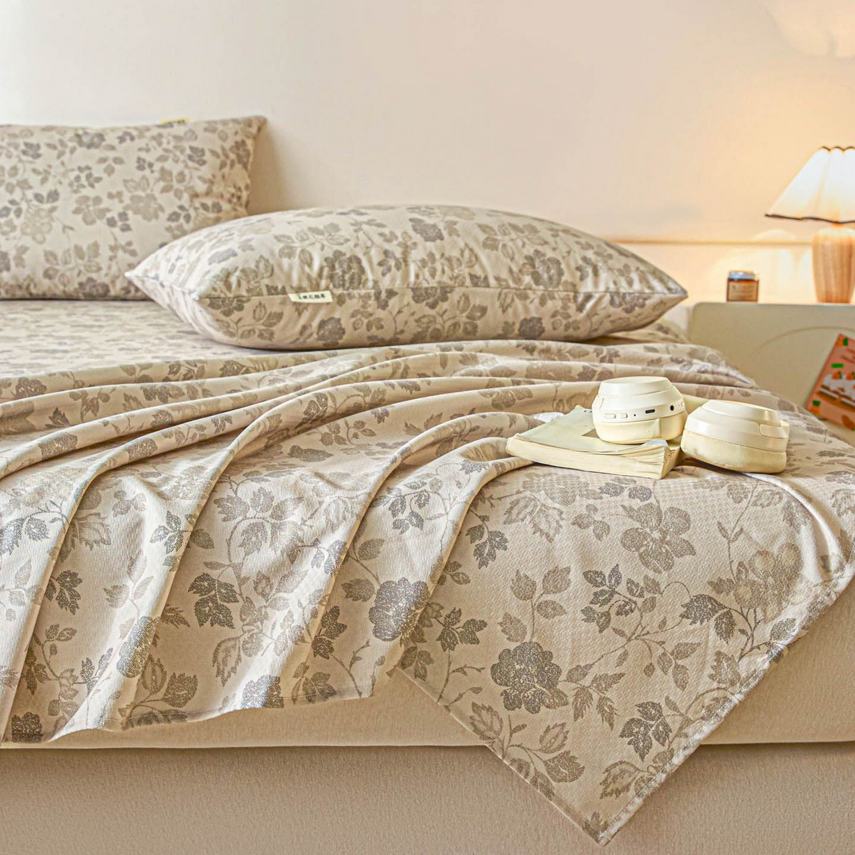 91家纺网 家纺一手货源 找家纺 涵宸家纺 2026新款全棉提花老粗布-单床单 床单-藤间花