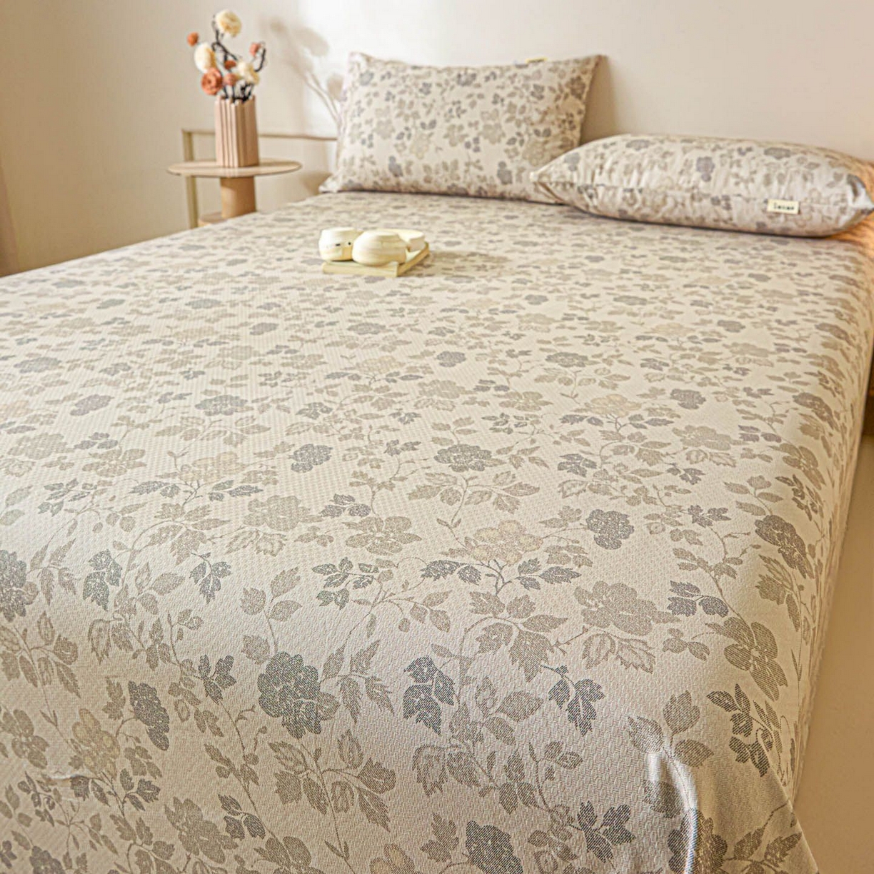 91家纺网 家纺一手货源 找家纺 涵宸家纺 2026新款全棉提花老粗布-单床单 床单-藤间花