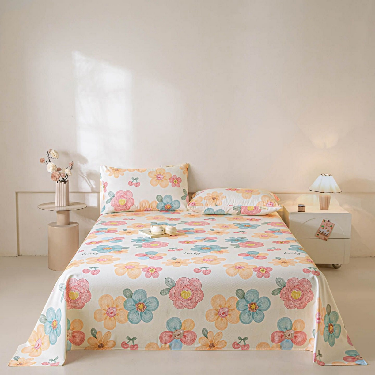 涵宸家纺 2026新款全棉提花老粗布-单床单 床单-甜樱记