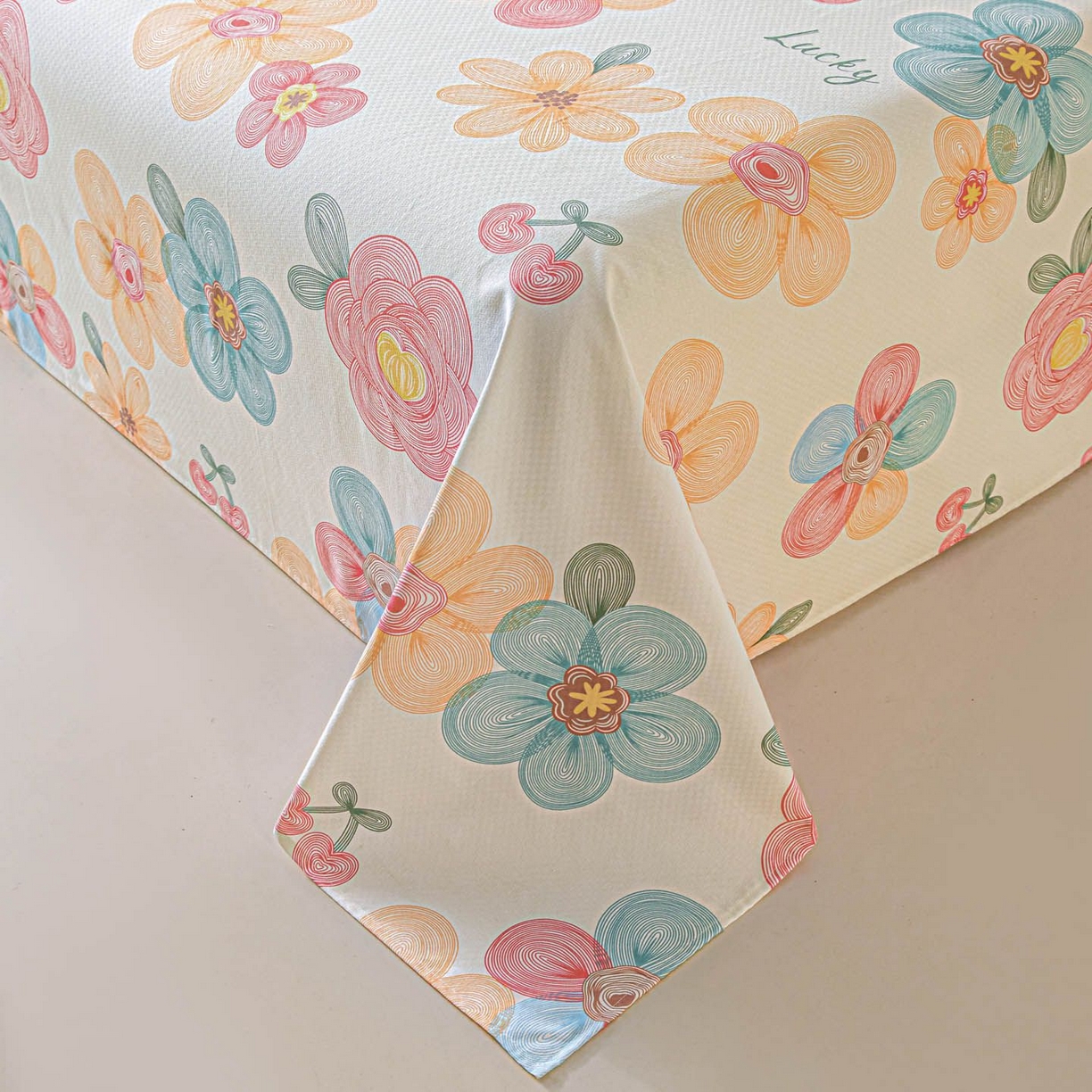 91家纺网 家纺一手货源 找家纺 涵宸家纺 2026新款全棉提花老粗布-单床单 床单-甜樱记