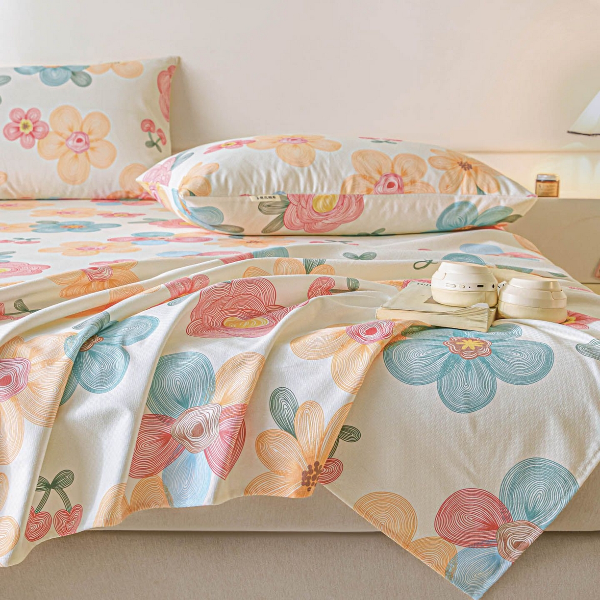 91家纺网 家纺一手货源 找家纺 涵宸家纺 2026新款全棉提花老粗布-单床单 床单-甜樱记