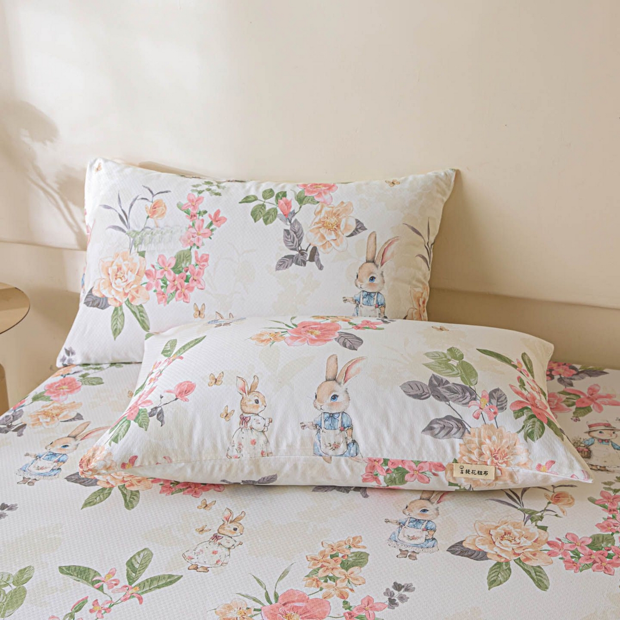 91家纺网 家纺一手货源 找家纺 涵宸家纺 2026新款全棉提花老粗布-单床单 床单-兔伴花