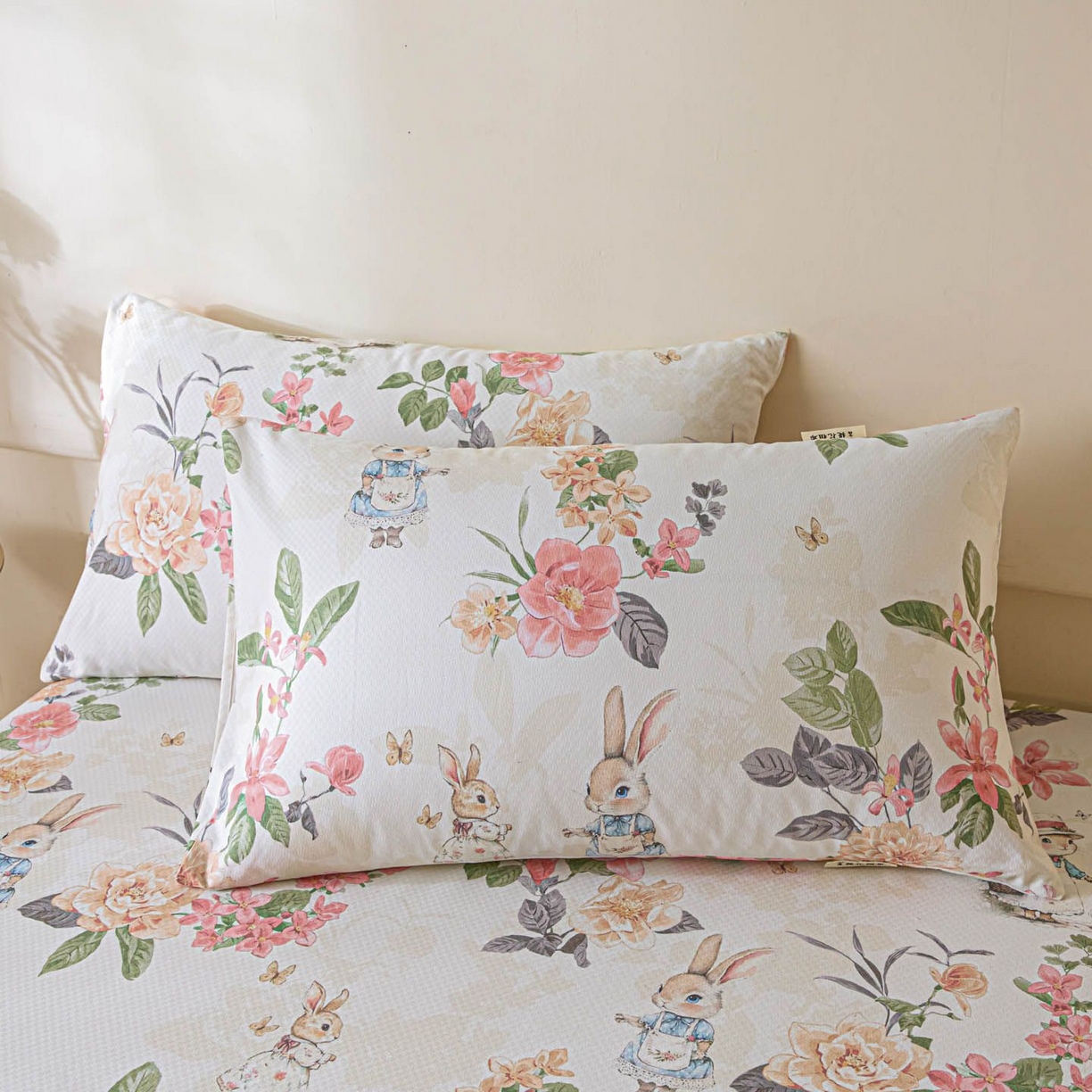 91家纺网 家纺一手货源 找家纺 涵宸家纺 2026新款全棉提花老粗布-单床单 床单-兔伴花